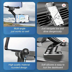 Car Phone Holder Rearview Mirror Phone Bracket Interior Rear View Mirror Cellphone Stand Support For GPS Navigation
