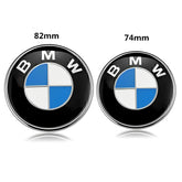 2X Front Hood Rear Trunk 82mm&74mm ORIGINAL BMW Badge Emblem 51148132375