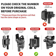 8 Stück quadratische Zündspule & Zündkerze Draht für Chevy GMC 4,8 L 5,3 L 6,0 L 8,1 L