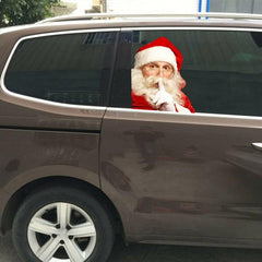 12-inch Christmas Funny Santa Car Window Stickers Santa Claus Car Glass Stickers Auto Vinyl Decal Decoration For All Car - KinglyDay