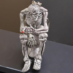 Creative Skull Toilet Purse Rubber Keychain Keyring Cool Car Interior Decorations Accessories Charm Pendant Halloween Gifts - KinglyDay