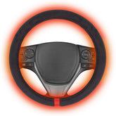 Warm Touch Heated Steering Wheel Cover Heats up Quickly - Universal Size 14.5-15.5" for Car Truck Van SUV - KinglyDay