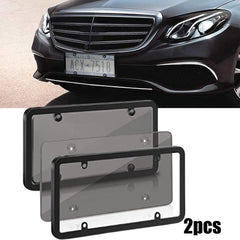 2pcs Universal 6"X12" American License Plate Frame Auto Accessory ABS Number Plate TAG Cover With Screws For Front Rear - KinglyDay