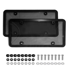 2pcs Universal 6"X12" American License Plate Frame Auto Accessory ABS Number Plate TAG Cover With Screws For Front Rear - KinglyDay