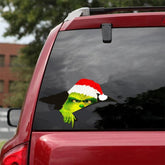 3D Green Haired Monster Christmas Car Cracked Car Decal Sticker Waterproof Easy Install PVC Vinyl Home Decoration - KinglyDay
