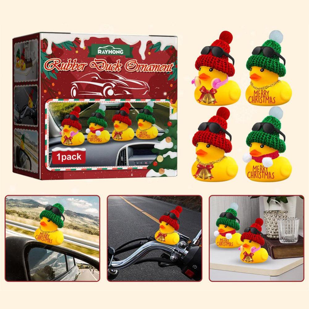 Christmas Car Yellow Duck Ornaments Duck Car Dashboard Decorative Sunglasses Necklace Ornaments Interior Auto Accessories Decor - KinglyDay