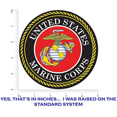 USMC Emblem United States Marine Corps Seal 5" Round Decal Sticker for Cars Trucks Laptops etc. Full Color - KinglyDay