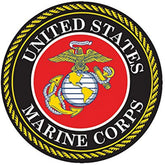 USMC Emblem United States Marine Corps Seal 5" Round Decal Sticker for Cars Trucks Laptops etc. Full Color - KinglyDay