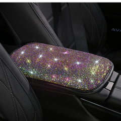 Car Armrest Box Pad Decoration Hand Armrest Cover Set Women's Artificial Diamond Color Interior Armrest Pad Personality Car Decoration - KinglyDay