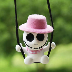 Car Rearview Mirror Creative Pendant Halloween Skull Pendant Car Interior Decoration Supplies Car Interior Accessories Pendant - KinglyDay