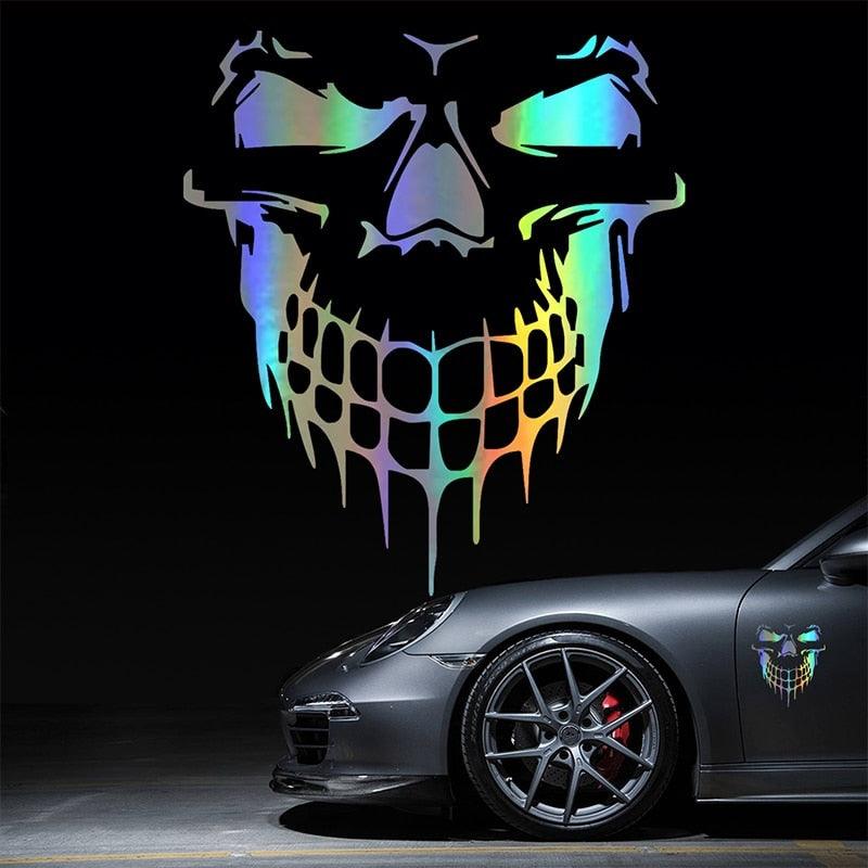 Car Skull 3D Vinyl Reflective Film Funny Stickers Decals Auto Motorcycle Waterproof Car Styling Decoration Exterior Accessories - KinglyDay