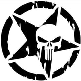 Car Stickers Decor Motorcycle Decals Punisher Star Skull Pentagram Decorative Accessories Creative Waterproof PVC,13cm*13cm - KinglyDay
