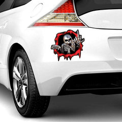Car Stickers Decor Motorcycle Decals Skeleton Skull In The Bullet Hole Decorative Accessories Creative Waterproof PVC - KinglyDay