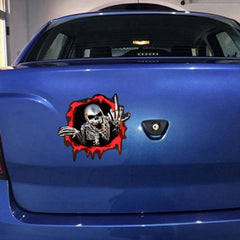 Car Stickers Decor Motorcycle Decals Skeleton Skull In The Bullet Hole Decorative Accessories Creative Waterproof PVC - KinglyDay