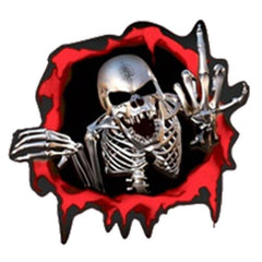 Car Stickers Decor Motorcycle Decals Skeleton Skull In The Bullet Hole Decorative Accessories Creative Waterproof PVC - KinglyDay