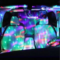 Car USB Ambient Light DJ RGB Mini Colorful Music Sound Led Apple USB Interface Holiday Party Atmosphere Interior Dome Trunk Lamp - KinglyDay