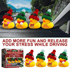 Christmas Car Yellow Duck Ornaments Duck Car Dashboard Decorative Sunglasses Necklace Ornaments Interior Auto Accessories Decor - KinglyDay