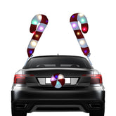 Christmas Reindeer Antlers For Car Light Up Cane Reindeer Antlers And Rudolph Nose Kit Red And White Automotive Ornaments - KinglyDay