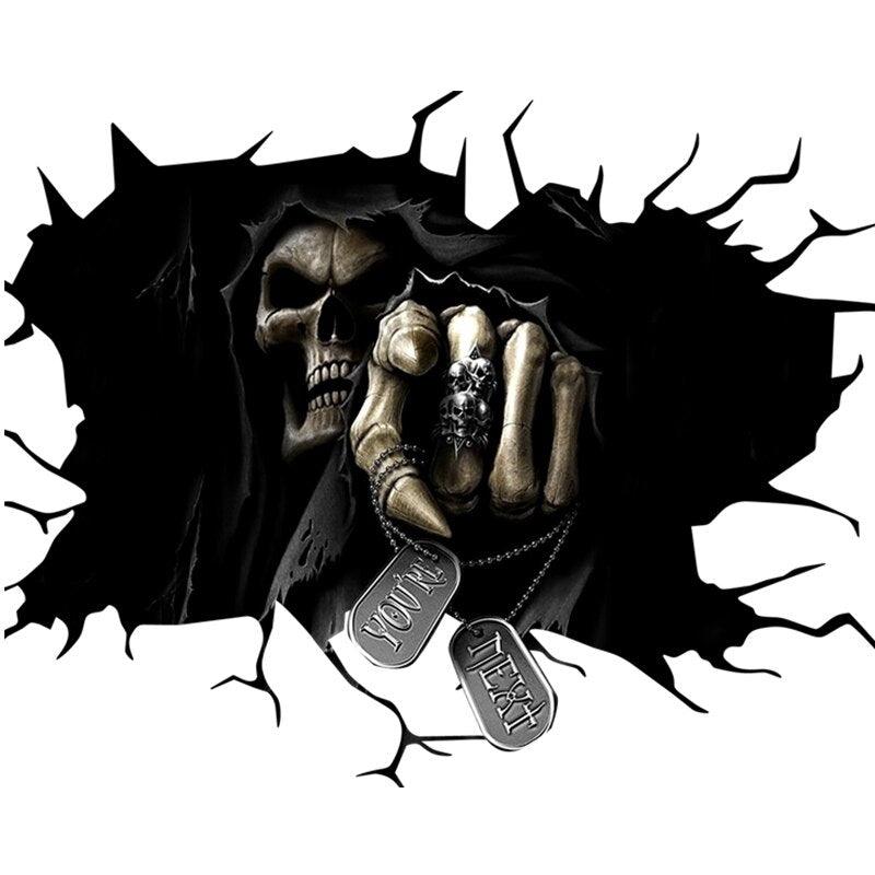 Cool Funny Halloween Wall Floor Horror 3D Wall Stickers Silent Skull Sticker Car Window Home Decoration Decal Decor Party - KinglyDay