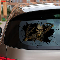 Cool Funny Halloween Wall Floor Horror 3D Wall Stickers Silent Skull Sticker Car Window Home Decoration Decal Decor Party - KinglyDay