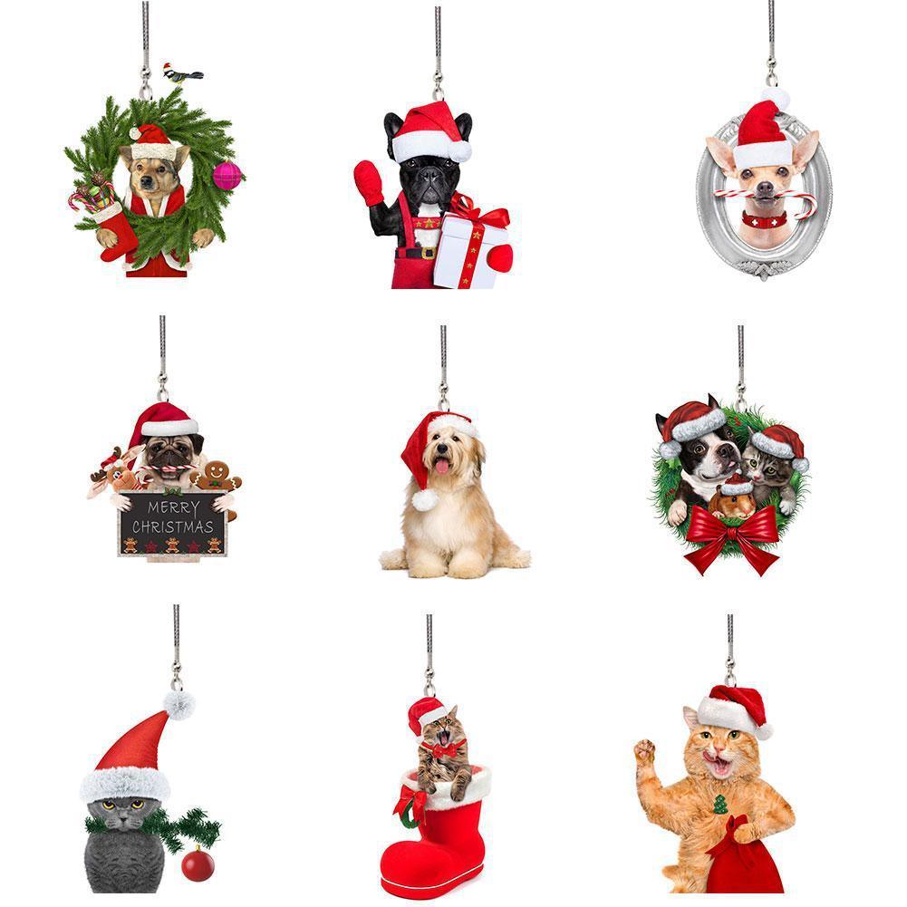 Creative Car Cat Puppy Pendant Car Christmas Pendant Decoration Car Hanging Ornament Cute Cat Puppy Pendant - KinglyDay