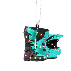 Creative Motor Boots Helmet Christmas Hanging Ornament For Car Rear View Mirror Decoration Ornament Navidad Xmas Gift 2023 - KinglyDay