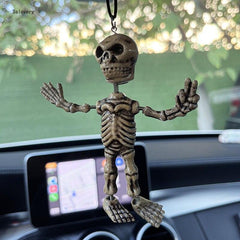 Funny Car Accessories Interior Creative Skull Car Pendant DIY Pendant Resin Accessories Halloween Funny Rearview Mirror Decor - KinglyDay