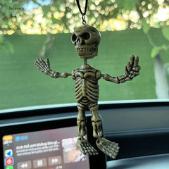 Funny Car Accessories Interior Creative Skull Car Pendant DIY Pendant Resin Accessories Halloween Funny Rearview Mirror Decor - KinglyDay