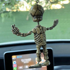 Funny Car Accessories Interior Creative Skull Car Pendant DIY Pendant Resin Accessories Halloween Funny Rearview Mirror Decor - KinglyDay