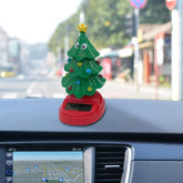 Innovative Solar Head Shaking Tree Electric Swing Christmas Tree Car Ornament Toys For Car Dashboard Decor Accessories - KinglyDay