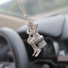 PVC Halloween Easter Motorcycle Skeleton Car Accessories Skateboard Skull Auto Rearview Mirror Pendant Creative Skull Decoration - KinglyDay