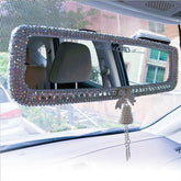 Rhinestone Rearview Mirror Decor Butterfly Car Interior Charm Crystal Bling Diamond Rear View Mirror Cover Auto Accessories - KinglyDay