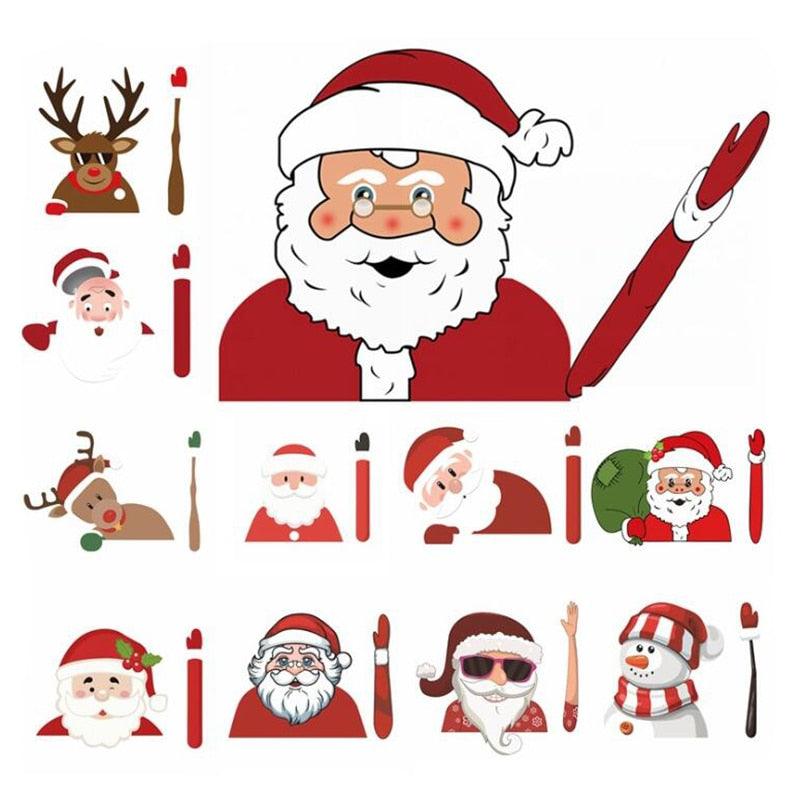Santa Claus Car Rear Window Wiper Sticker Christmas Car Styling Funny Waving Arm Rear Windshield Decals Auto Decoration Stickers - KinglyDay