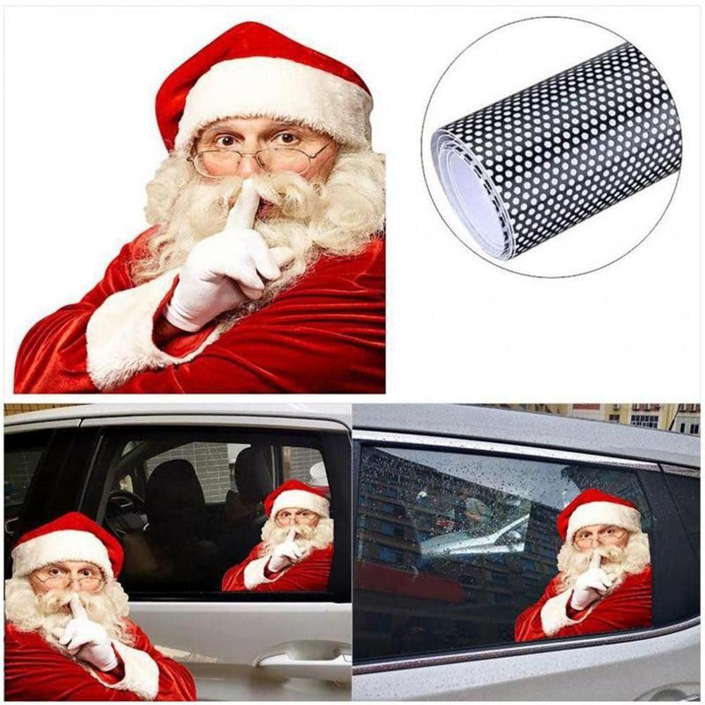 12-inch Christmas Funny Santa Car Window Stickers Santa Claus Car Glass Stickers Auto Vinyl Decal Decoration For All Car - KinglyDay