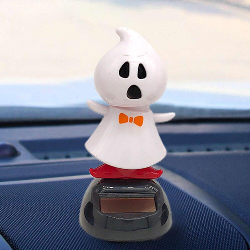 Solar-Powered Swinging Doll Car Interior Decoration Jewelry Halloween Gift Cute Shaking Cartoon Auto Accessories Ornament - KinglyDay