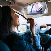 Universal Car Interior Visor Mirror Makeup Mirror Set with LED Lights Built-in Lithium Battery Touch Sensor Rechargeable - KinglyDay