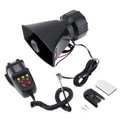 12V 7 Sound Loud Car Warning Alarm Siren Horn PA Speaker Loudspeaker MIC System - KinglyDay