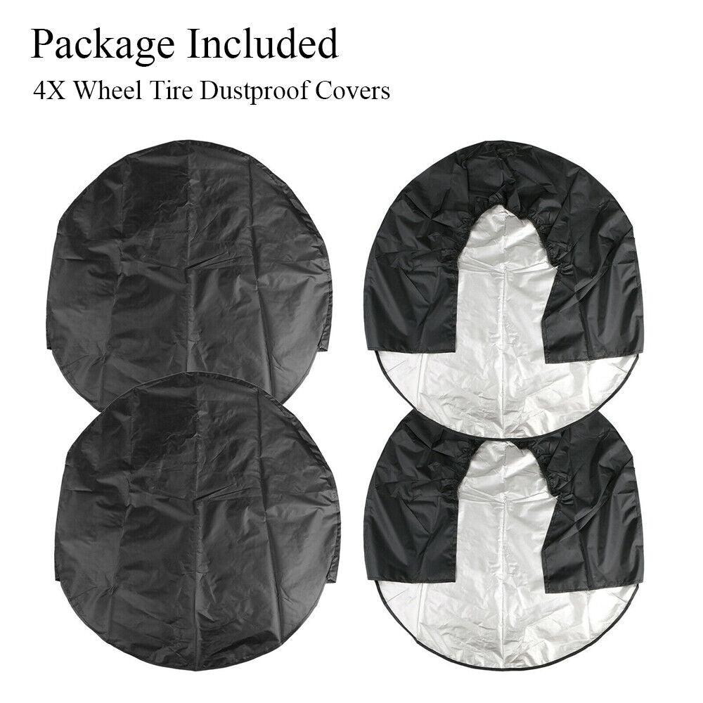 4PCS Waterproof Tire Covers Wheel & Tyre RV Trailer Camper Sun Protector 27-29