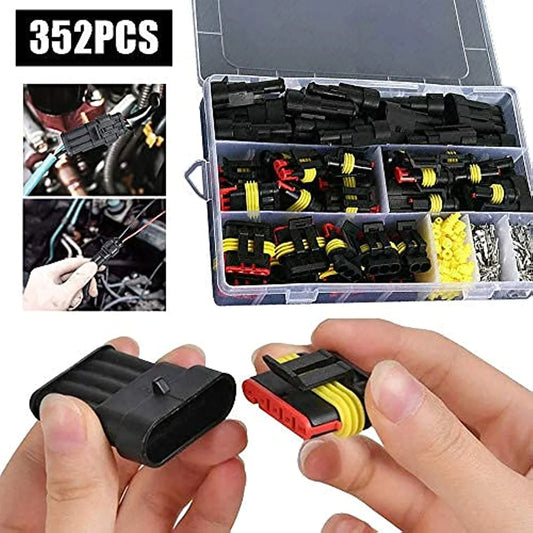 352 Piece Waterproof Wire Connectors Kit: The Ultimate Solution for Automotive & Motorcycle Electrical Connections - KinglyDay