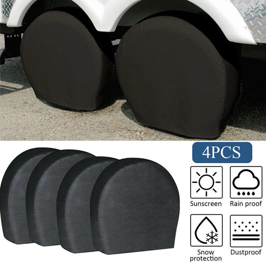 Protect Your Tires with Kinglyday's 4PC Waterproof Tire Cover Kit - Fits RVs, Trailers, & Campers - KinglyDay
