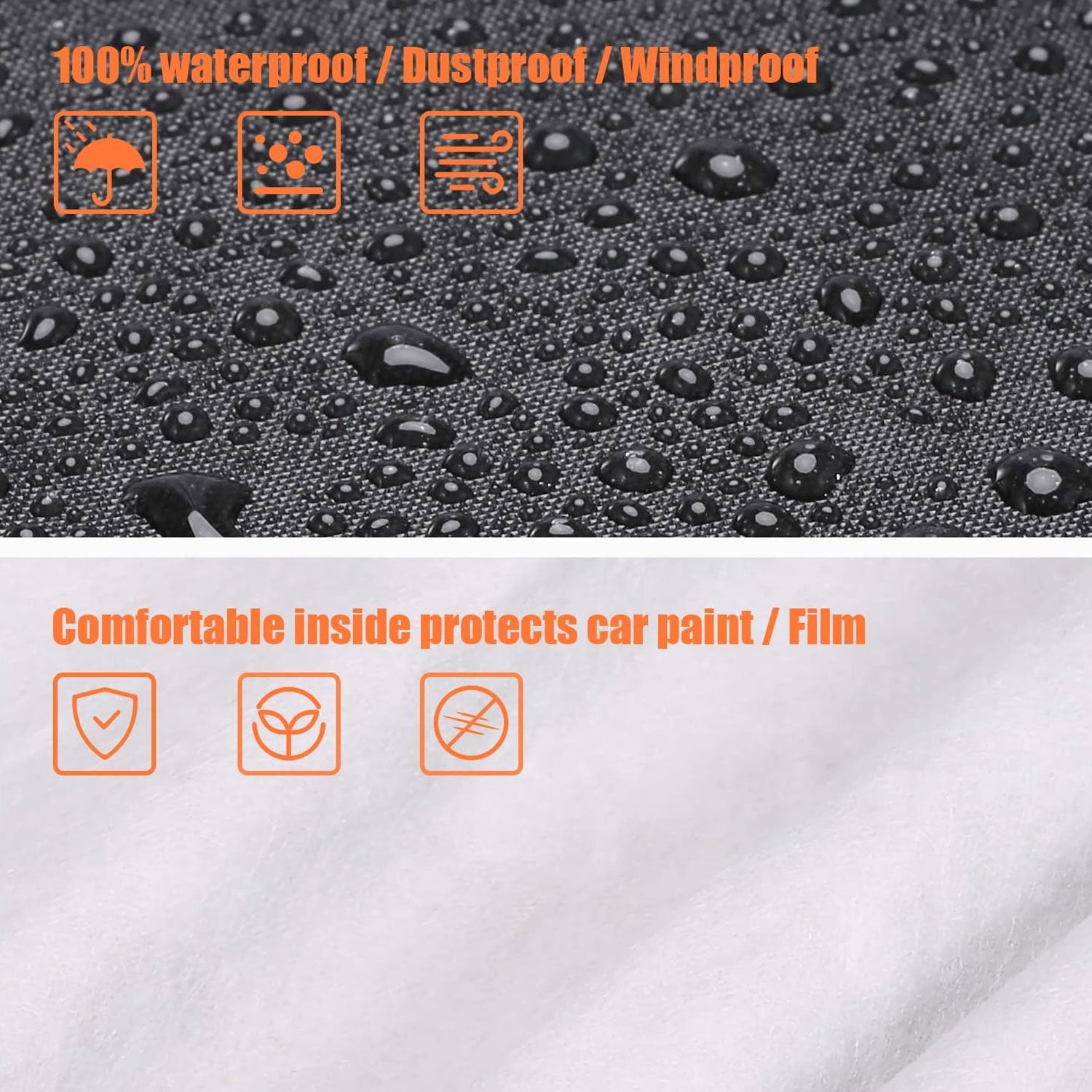 Kinglyday Hail Protector Car Covers for Automobiles, SUV Sedan Full Exterior Covers Cars with Door Shape Zipper Rain Waterproof All Weather, Seal Skin Car Tarp Universal Fit for Indoor Outdoor