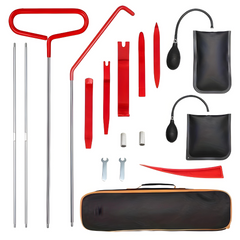 Universal 17-Piece Car Emergency Tool Kit - Includes Long Grabber, Air Pump Wedge, Scratch-Free Wedges & Portable Bag