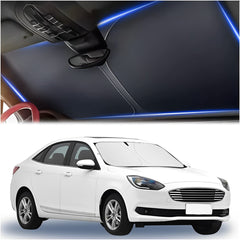 240T Thickened Automotive Glass Sunshade and Comes with Storage Bag,Keep Car Interior Cool,Universal Windshield Sun Shade Fit for Cars,Trucks,SUVs (55.12 * 27.6 inch)