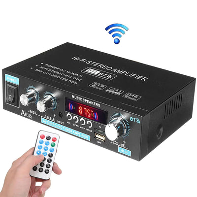 Amplificador Bluetooth estéreo de alta fidelidad de 800 W para el hogar y el automóvil con control remoto y pantalla LCD