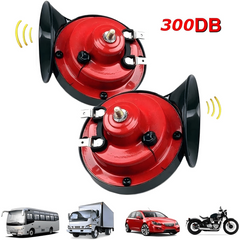 2PCS 12V 300DB Super Loud Train Horn Waterproof Motorcycle Car Truck SUV Boat Red