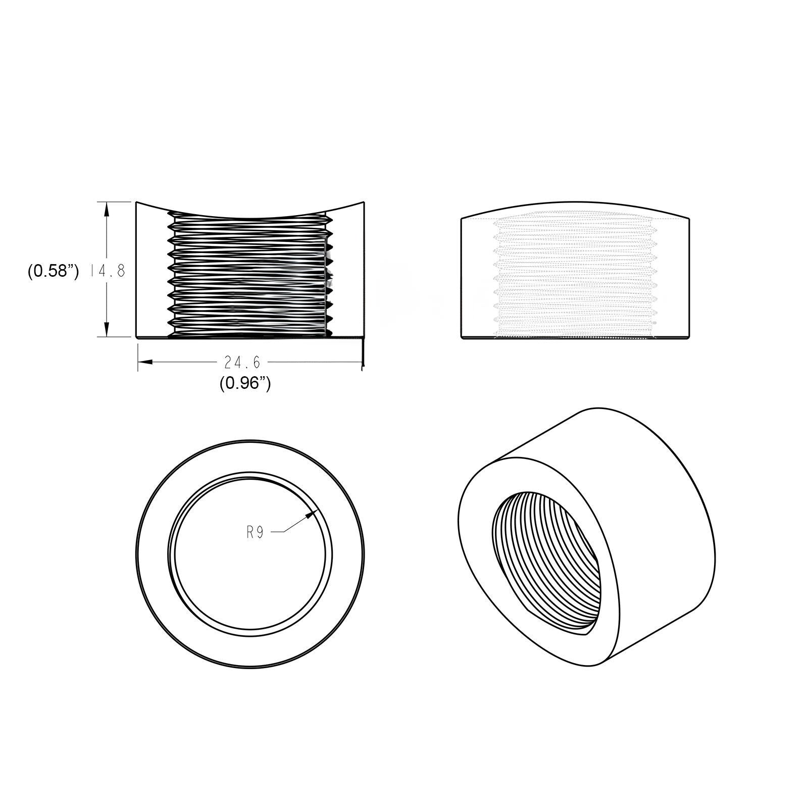 Curved O2 Sensor Bung 2Pack Pre-Curved Notched O2 Oxygen Sensor Weld Bung Nut M18x1.5 SS304 ...