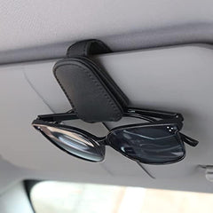 Kinglyday Sunglasses Holders for Car Sun Visor, Magnetic Leather Glasses Eyeglass Hanger Clip for Car, Ticket Card Clip Eyeglasses Mount, Car Visor Accessories - KinglyDay