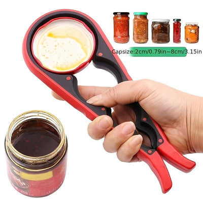 1pc Multi Function Jar Cap Can Bottle Opener, Non-slip Manual Opener, 4 In 1 Opener - KinglyDay