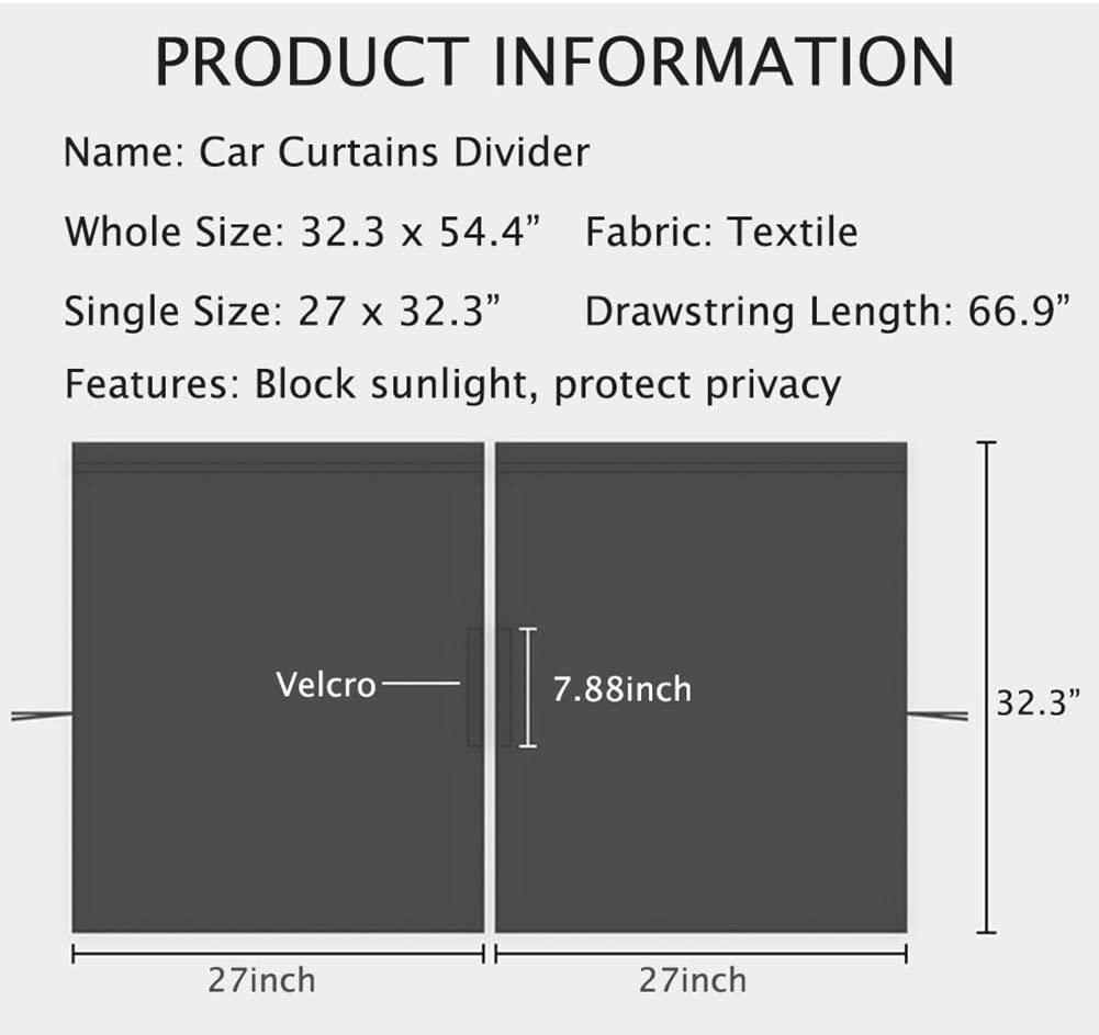 Car Side Window Sun Shades, Window Sunshades Privacy Curtains, 100% Block Light for Breastfeeding, Taking a nap, Changing Clothes, Camping - KinglyDay