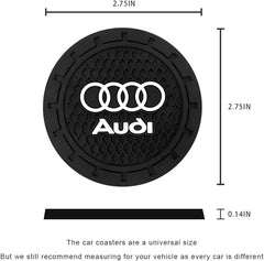 Car Cup Holder Coaster for Audi A1 A3 RS3 A4 A5 A6 A7 RS7 A8 Q3 Q5 Q7 R8 Recessed Silicone Cup holder Coaster Interior Accessories 2.75in 2Pieces